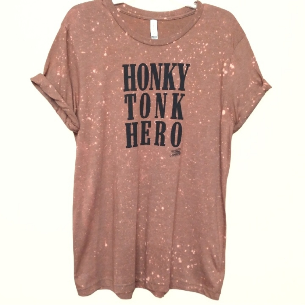 Honky Tonk Hero Bleached Tee Size LG